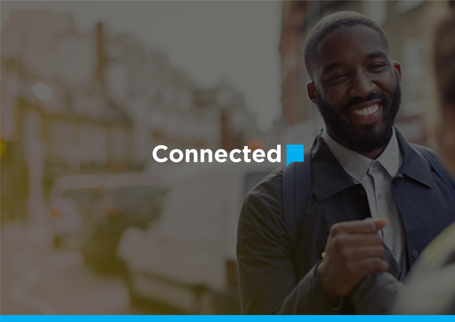 Connected slide heading showing updated text and logo treatment