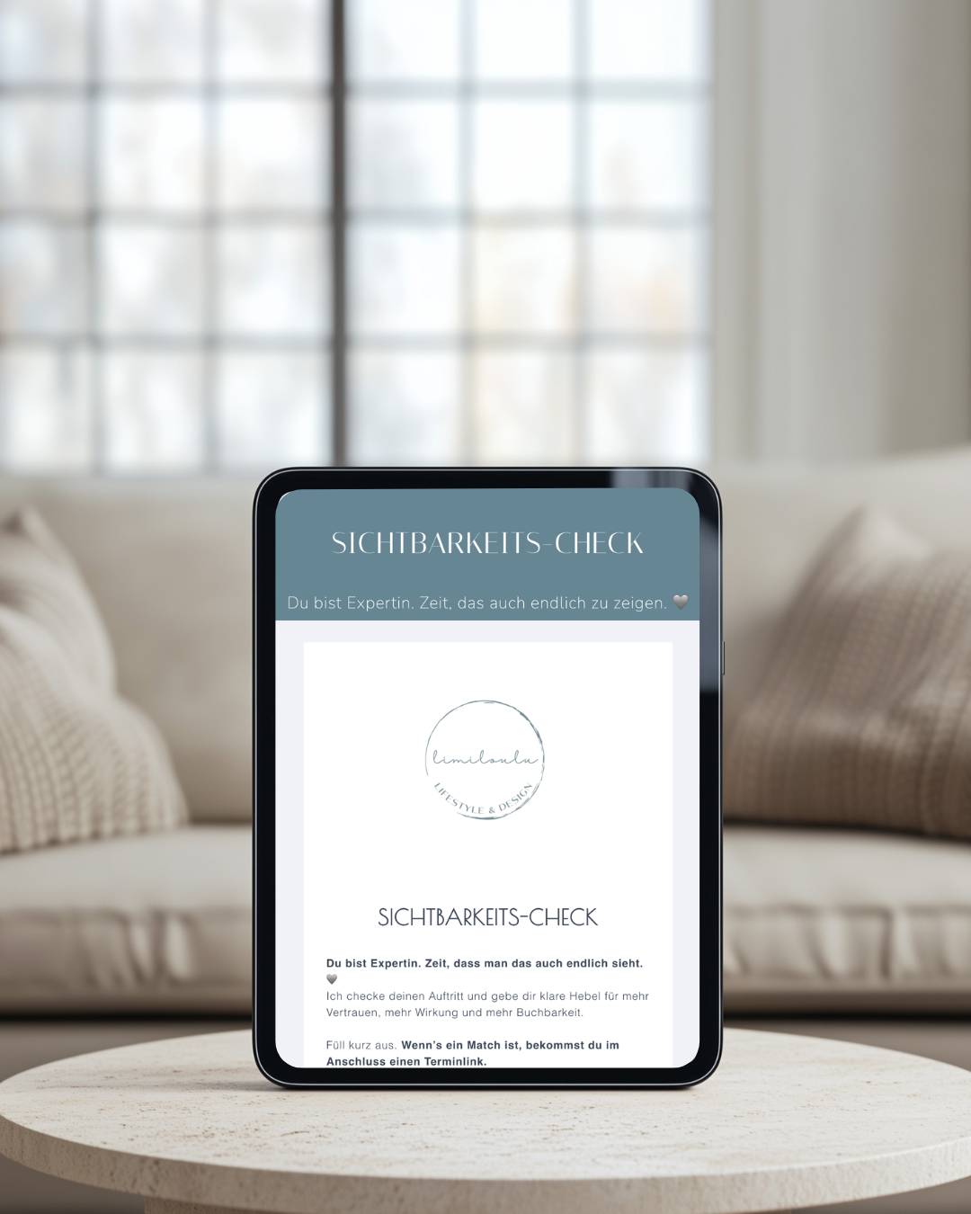 Sichtbarkeits-Check Mockup iPad