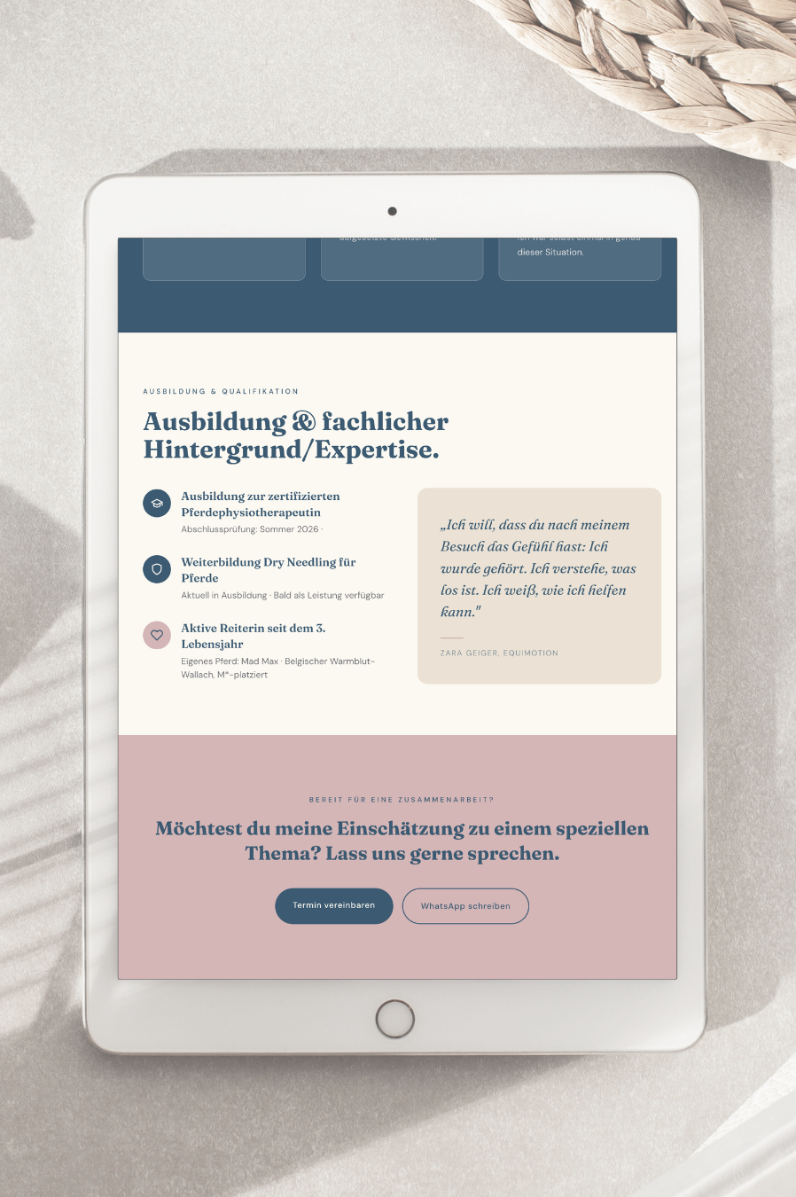 WEBDESIGN | EquiMotion Pferdephysio, Wendelstein