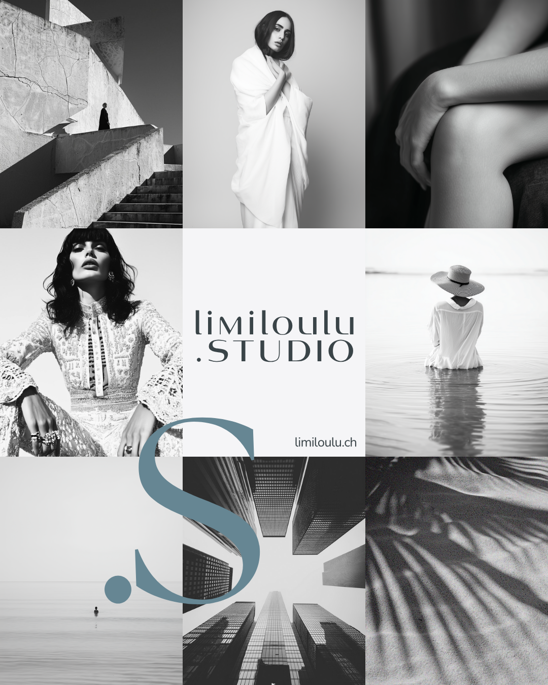 Cover der limiloulu.STUDIO Noir Muse Collection mit schwarzweissen, minimalistischen Motiven