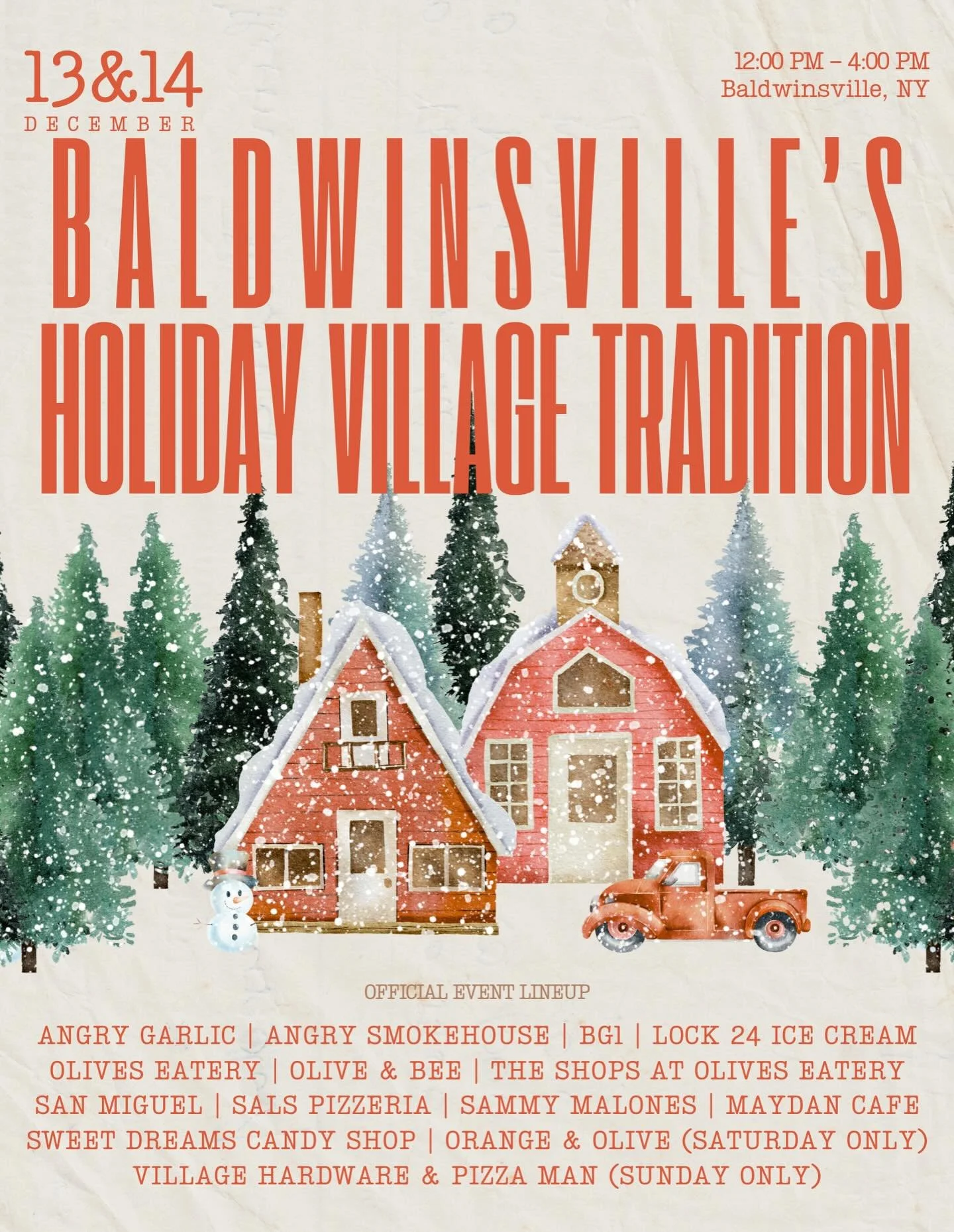 Very excited for this event coming up this weekend! ☃️ Note: We are staying open later until 4pm both Saturday and Sunday for the event. We will post our festive specials soon that are only available this weekend! ❄️Free snowflake making craft with c