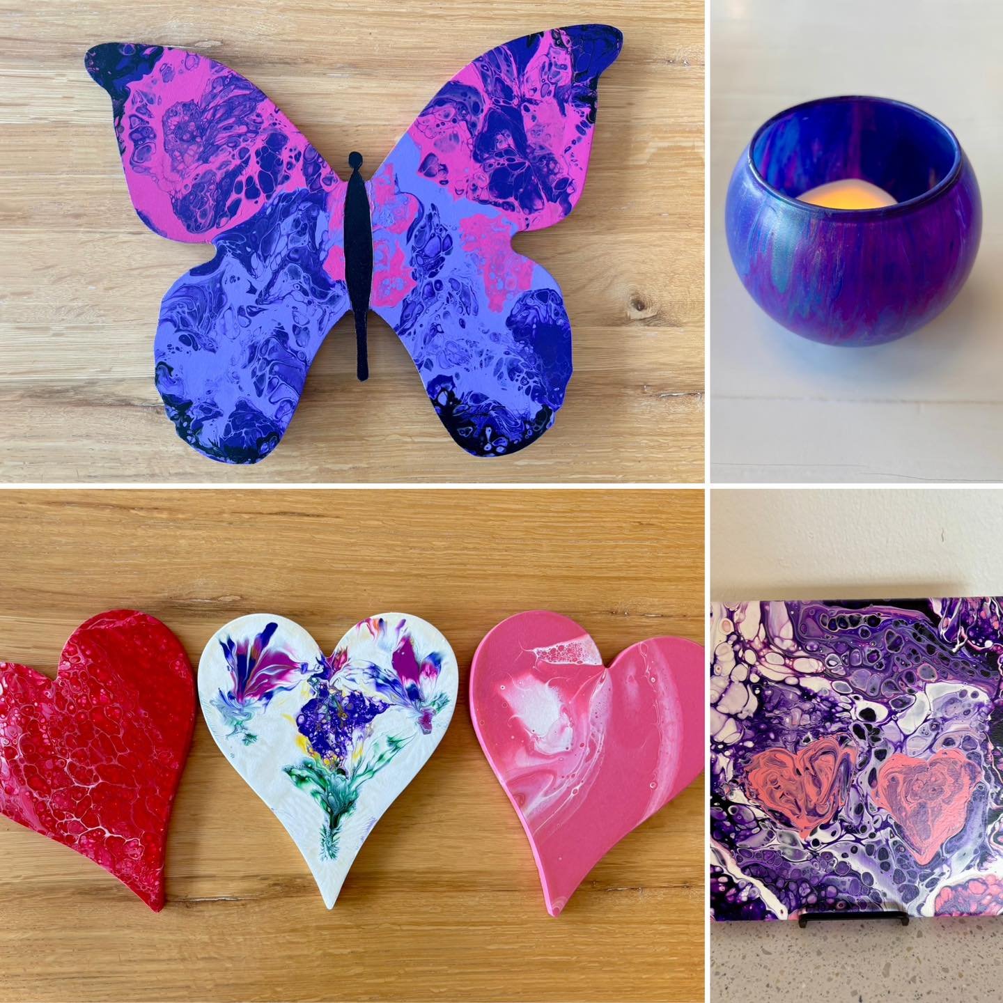Locally made art, created with love 🤍
Painted hearts, butterflies, tealight holders, and heart-filled canvases&mdash;each piece is one of a kind 🎨
A beautiful choice for Valentine&rsquo;s Day gifting 💘
Support local + share the love.