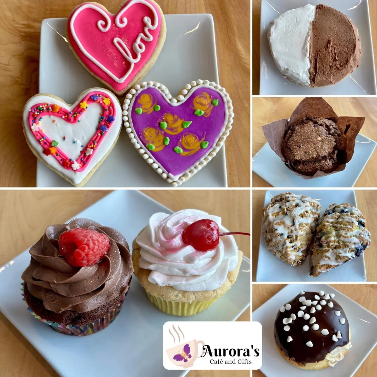 New items now available from @aurorascafecny! 🥳❤️ #ValentinesCookies #CannoliDonut #AllVeganPastries
