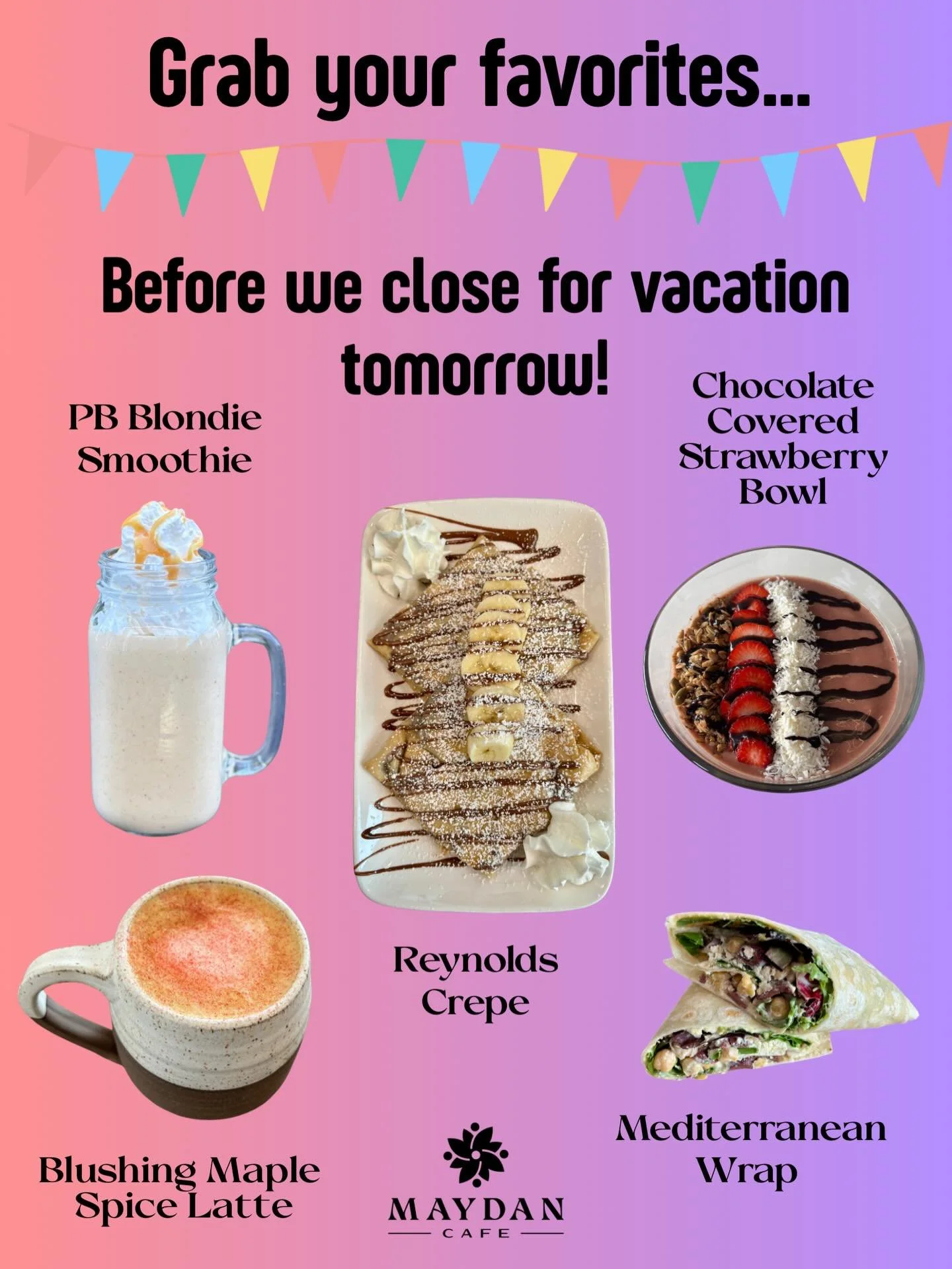 Last day to stop in before we close for a little winter recharge ✨Grab all your favorites! Reopening on Thursday February 26th!