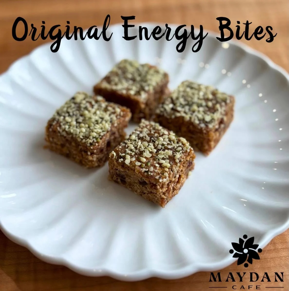 Original Energy Cafe Bites are back in stock! ⚡️

These nourishing, feel-good bites are made with wholesome oats, naturally sweet dates, crunchy walnuts, creamy almond butter, and a touch of Syracuse salt, then topped with hemp seeds for an extra boo