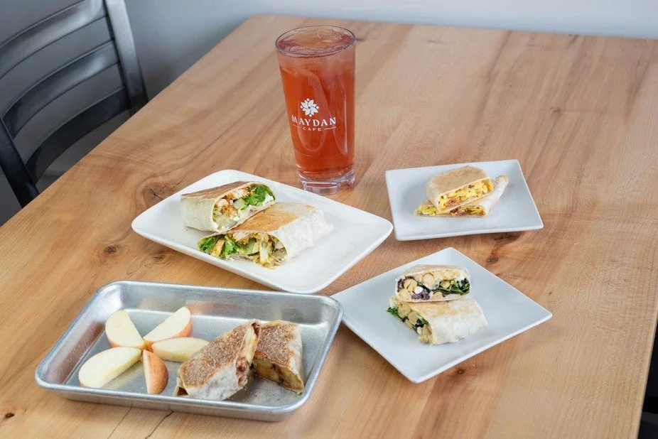 Fresh wraps, handcrafted drinks, and options for every kind of craving.

Whether you're stopping in for a quick lunch, catching up with friends, or grabbing your favorite drink to go, we've got something fresh waiting for you.

See you at Maydan!

#M