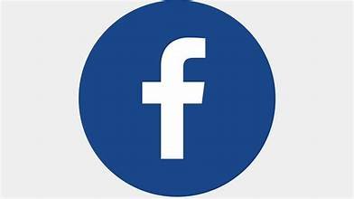 Facebook logo with a white lowercase 'f' on a blue circular background.