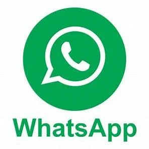 Green WhatsApp logo with white speech bubble and phone icon, and the text 'WhatsApp' below.