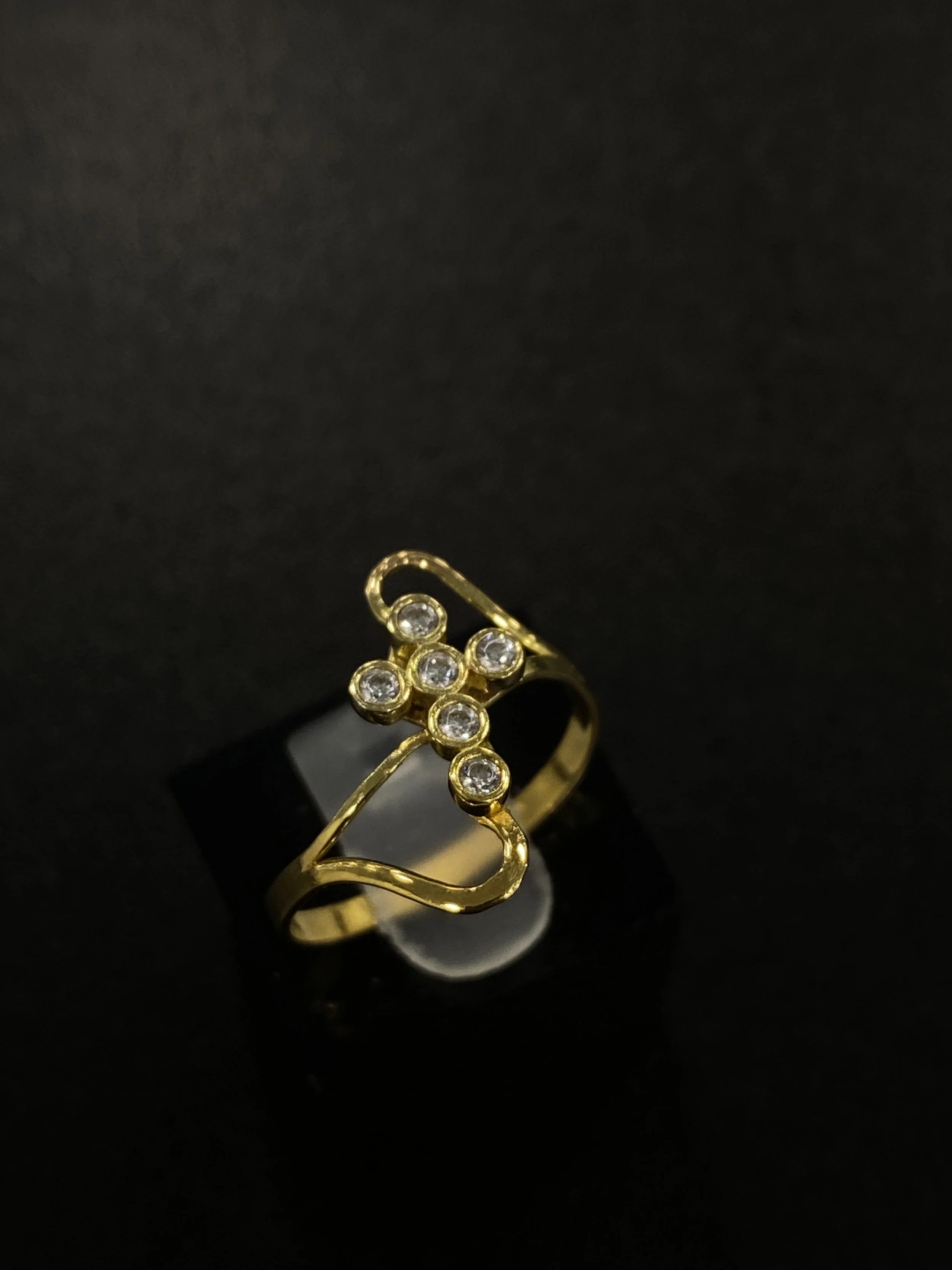 Bague femme 2 cœurs avec croix