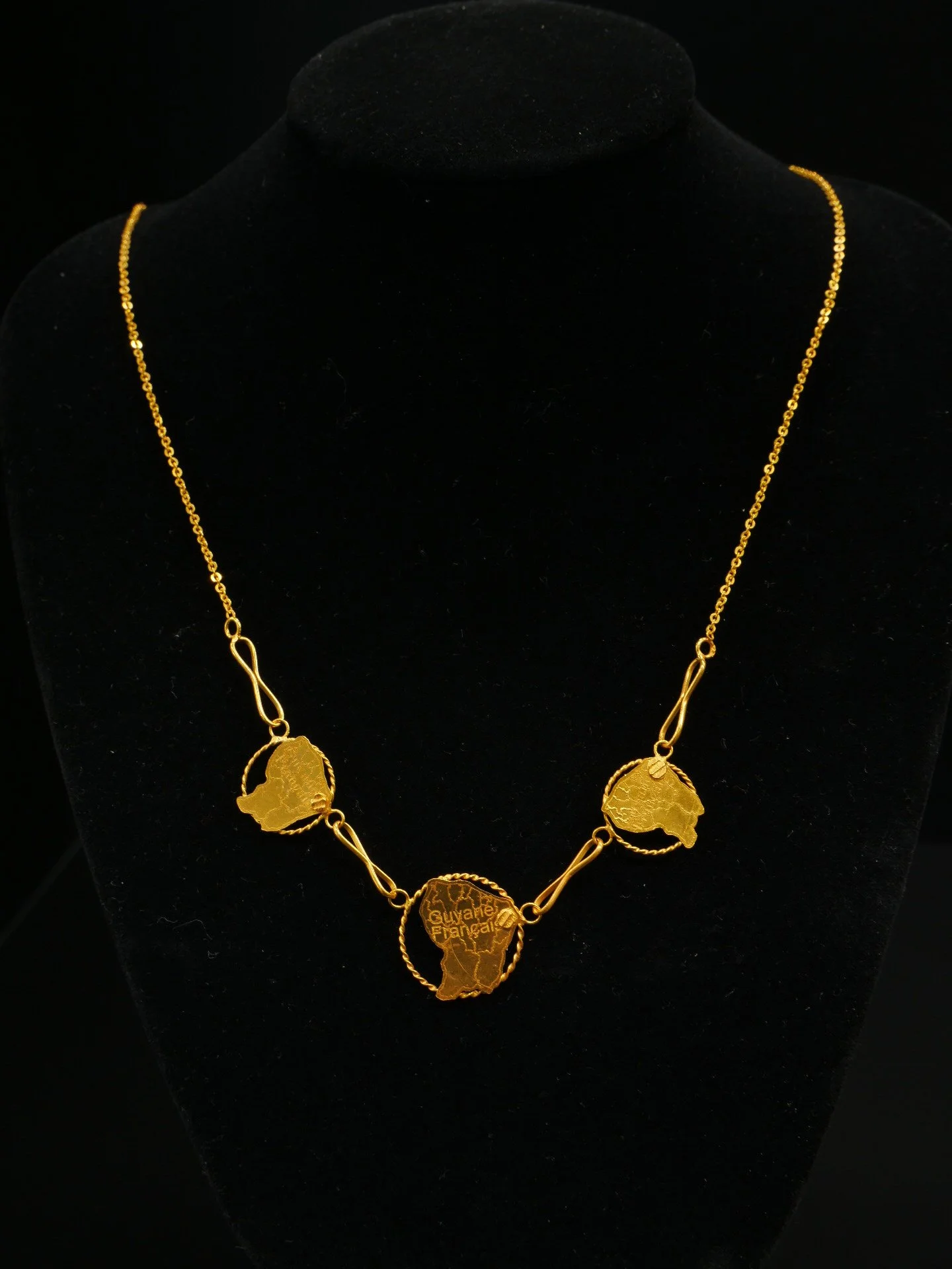 Collier femme 3 cartes Guyane torsadé