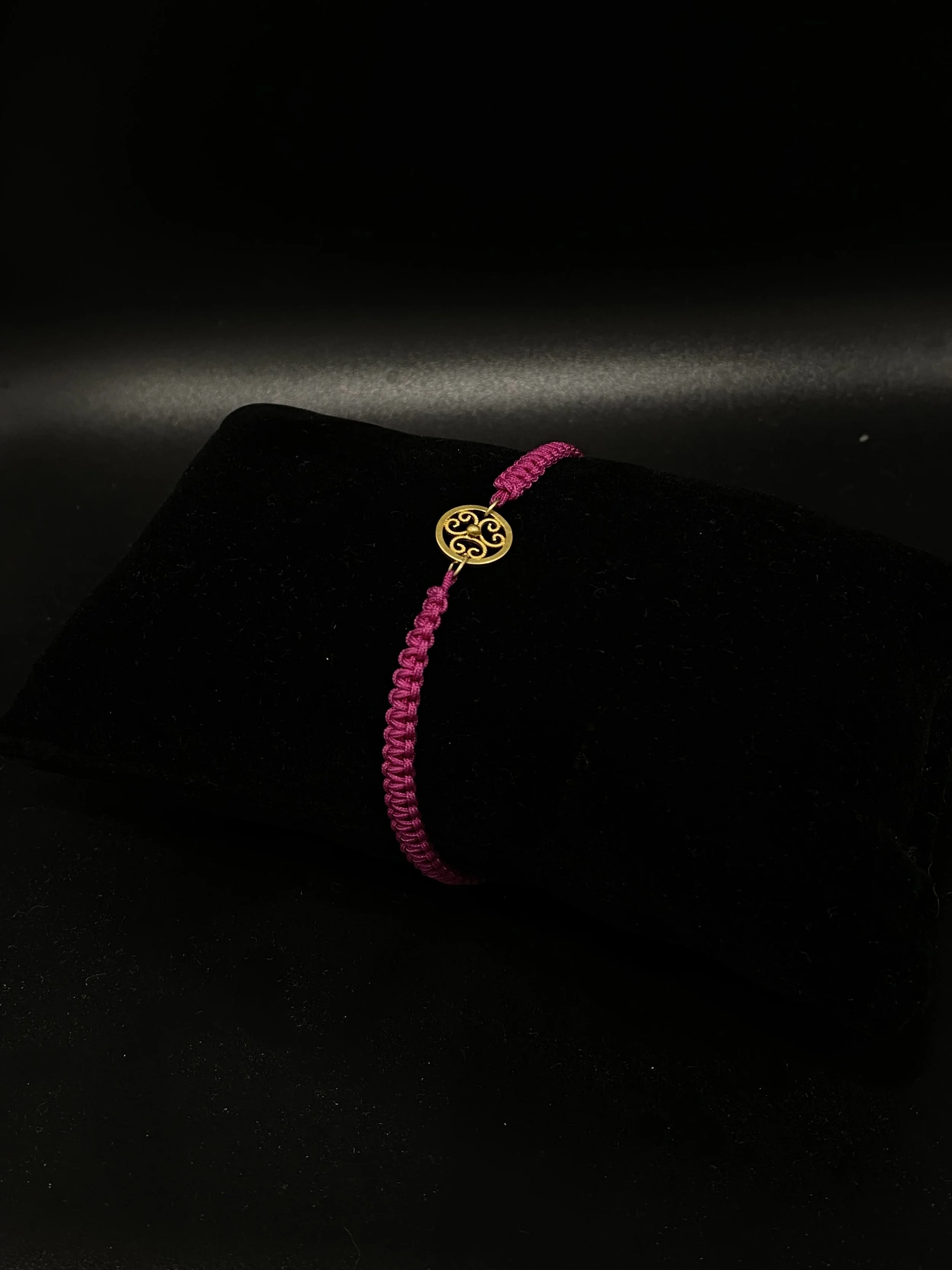 Bracelet enfant tissu motif filigrane rond