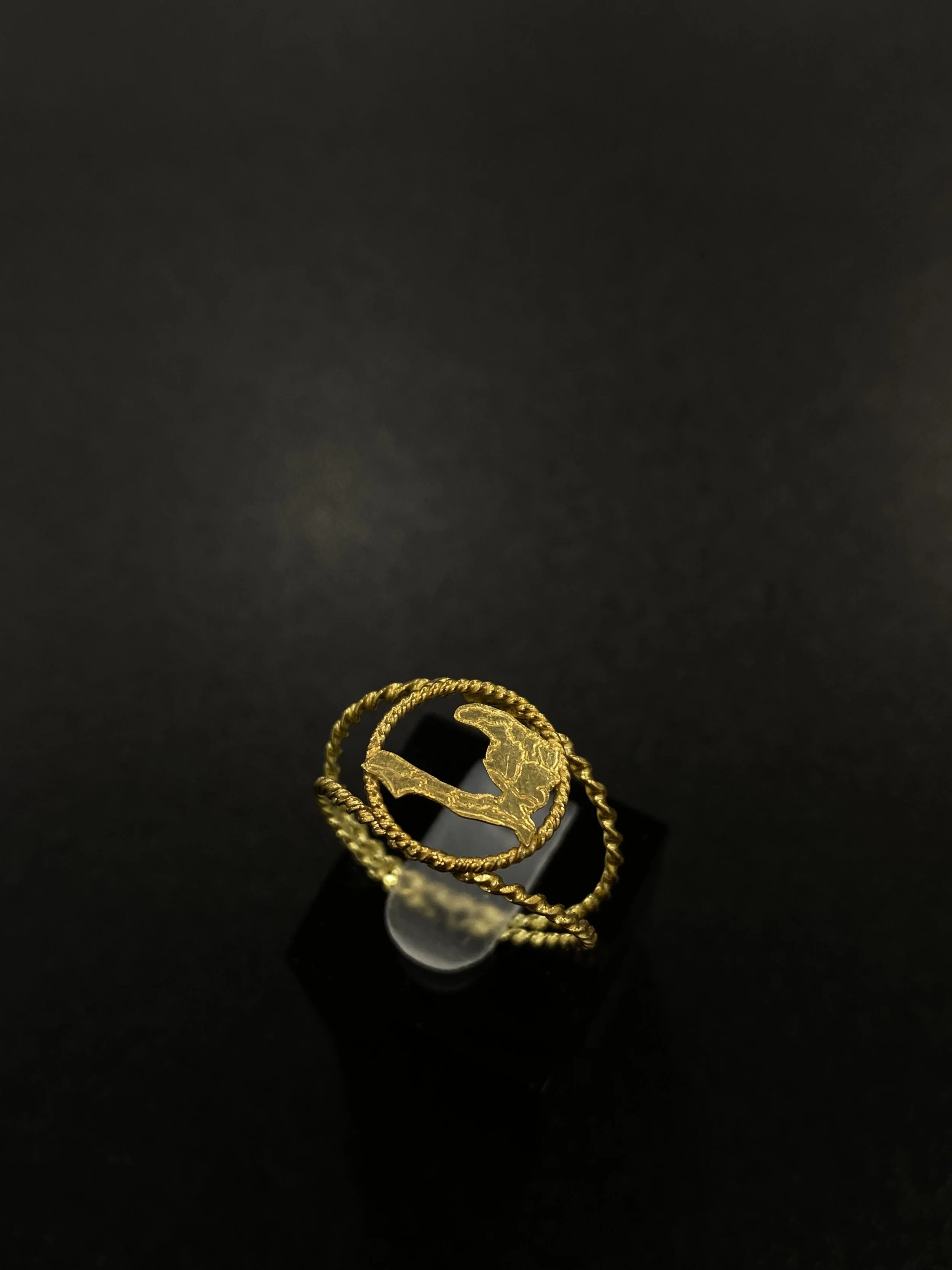 Bague femme carte Haïti double torsade