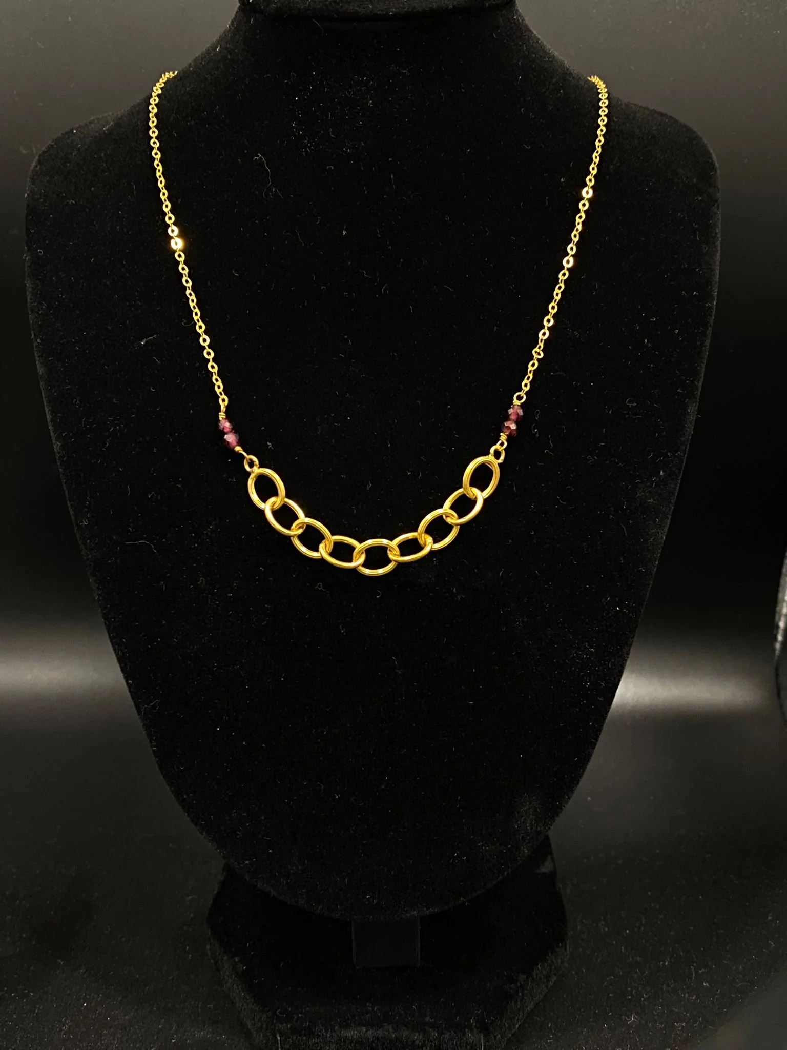 Collier forçat grenats rouges