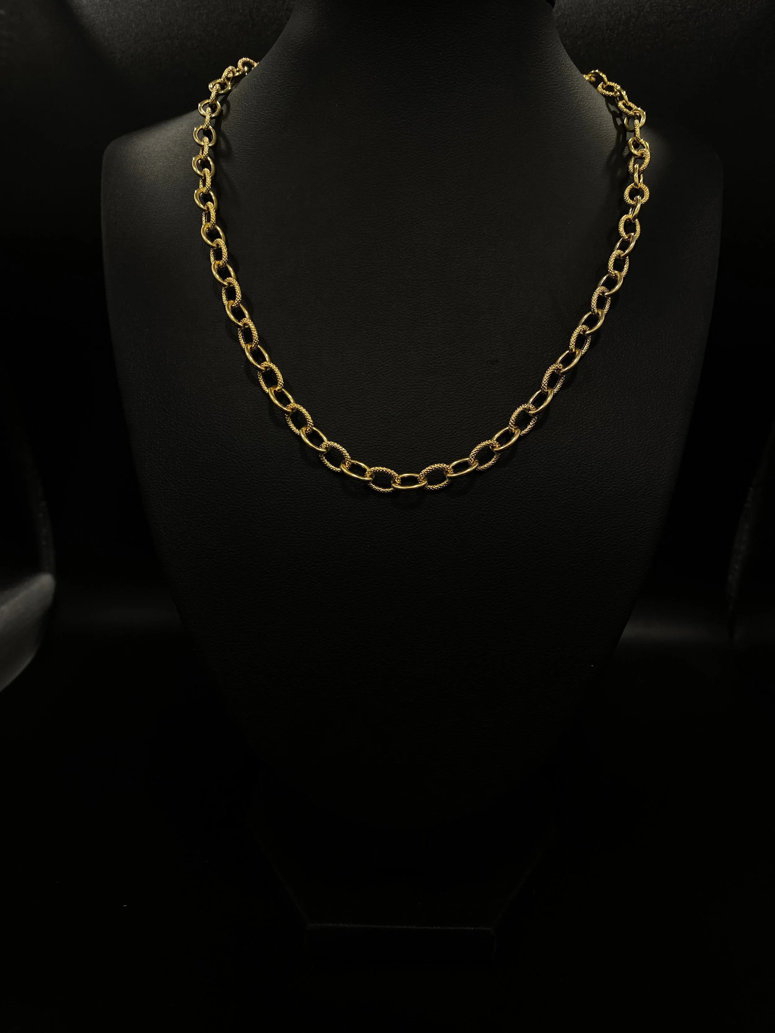 Collier maille forçat sablée lisse