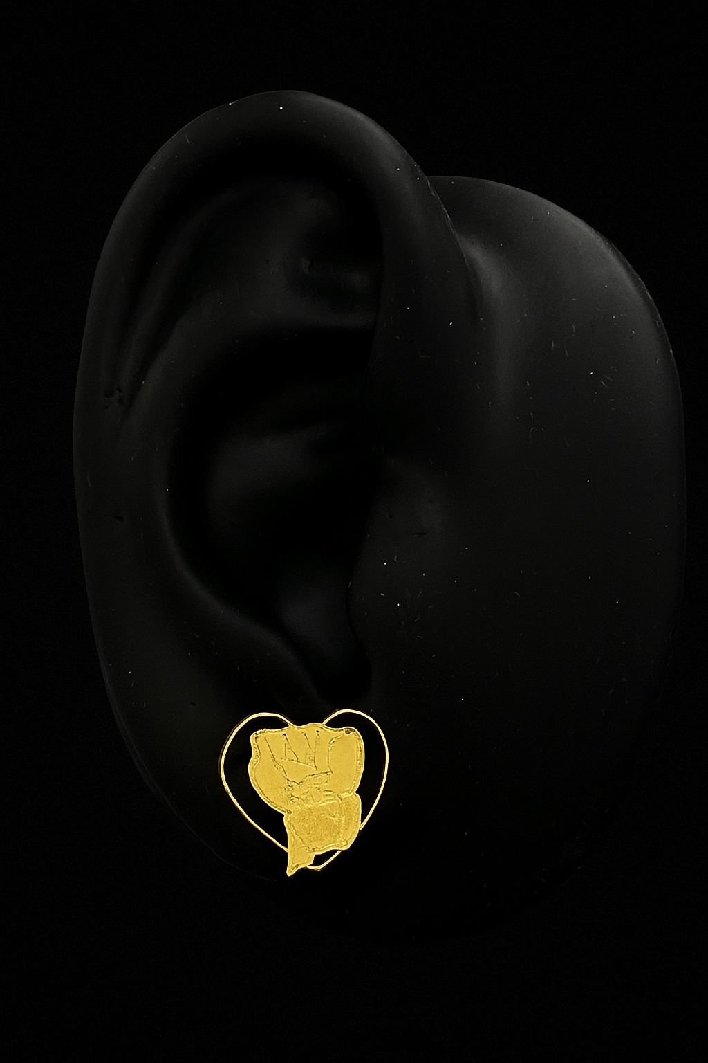 Boucle d'oreilles carte Guyane motif cœur