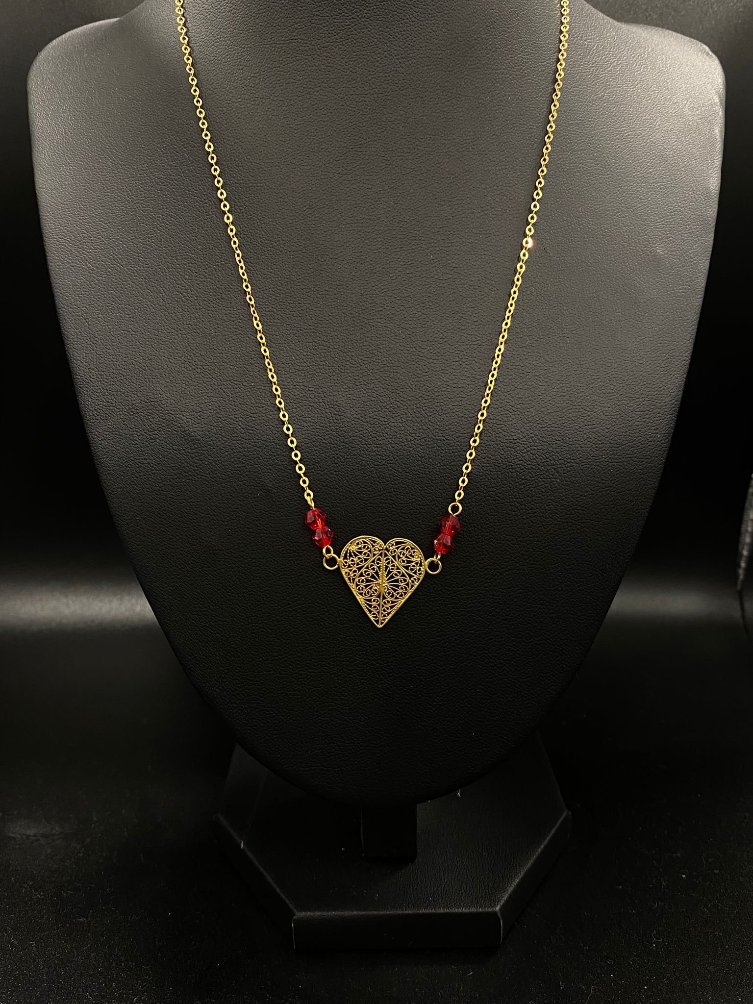 Collier cœur filigrane