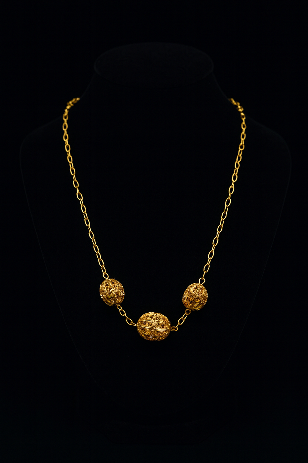 Collier Femme  3 Boules Filigrane