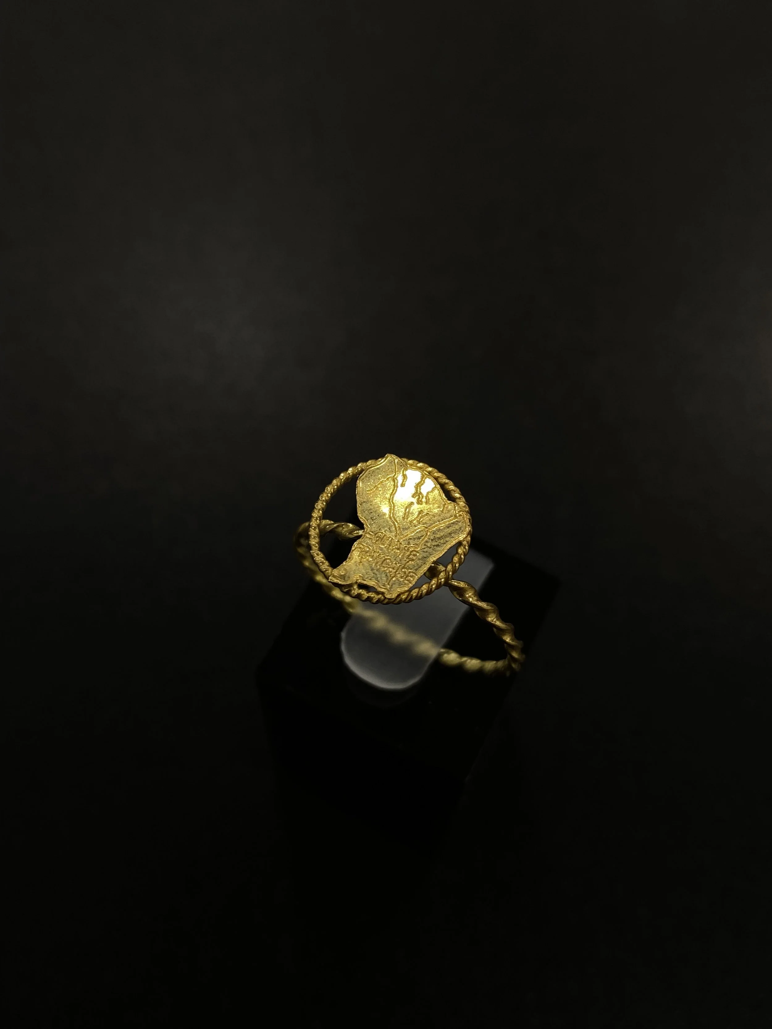 Bague femme carte Guyane cerclée