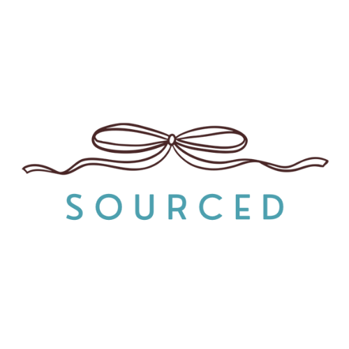 A black background featuring a brown line drawing of a bow and a stylized blue text that reads 'SOURCE'D'.