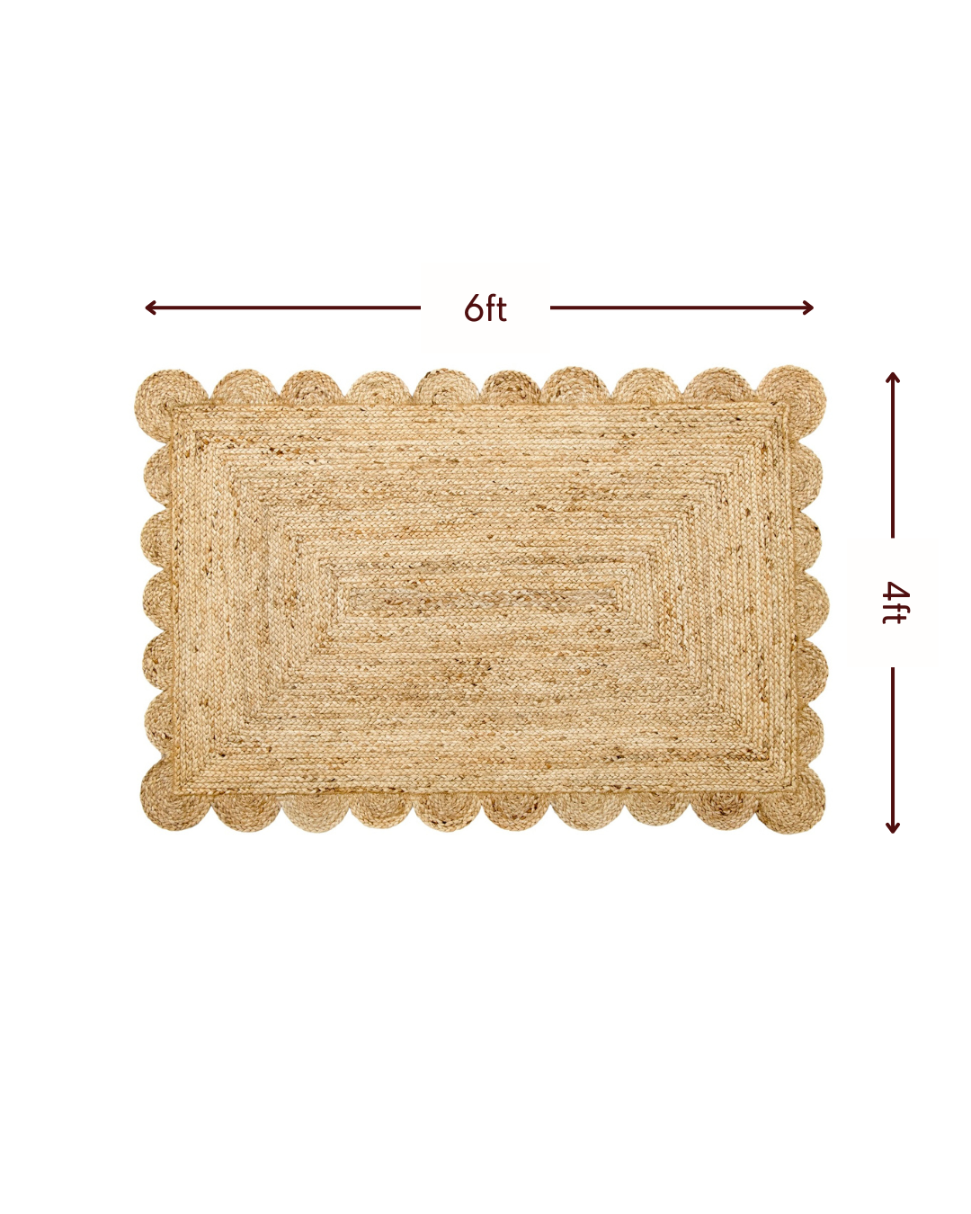 Scallop Rectangle Rug - 6ft x 4ft