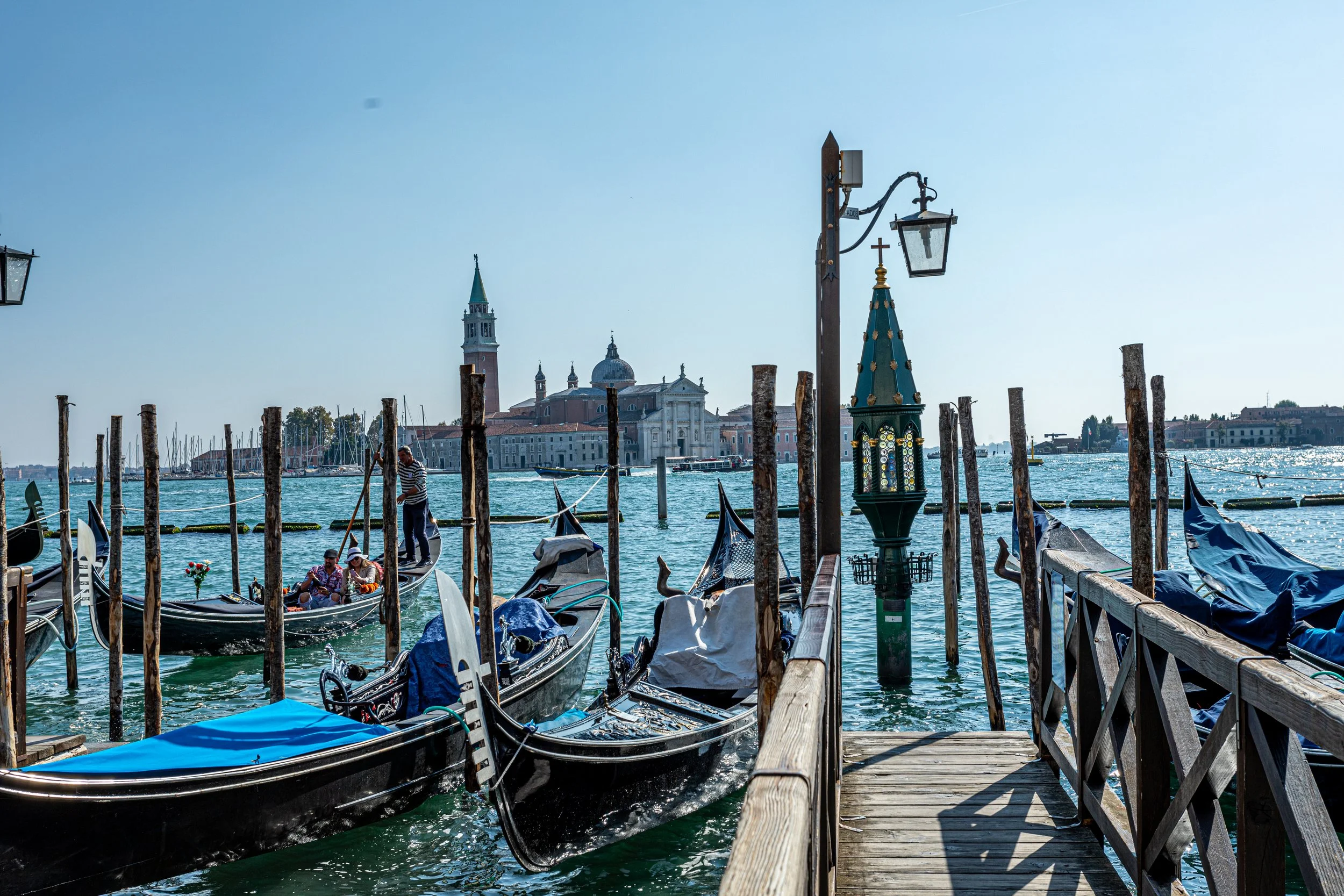 Venice gondolas with San Giorgio Maggiore in the background