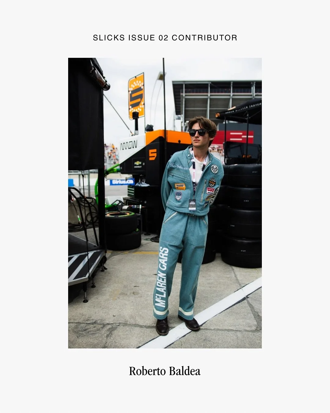 We&rsquo;re thrilled to announce @robertobaldea as an Issue 02 contributor for @slicks.mag. 

Roberto visited @ontarioindy with @levis and @arrowmclaren to showcase their recent collection and collaboration, fusing the worlds of motorsport and fashio
