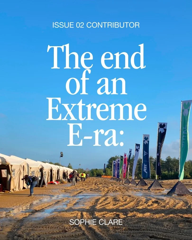 The end of an Extreme E-ra: Reflections from @extremexexh&rsquo;s Jurassic X Prix by @soph_s_c 

Sophie is back in Issue 02 with a revisit to an event that started it all for her career in motorsport. 

Having been a lifelong Formula 1 fan, it was in