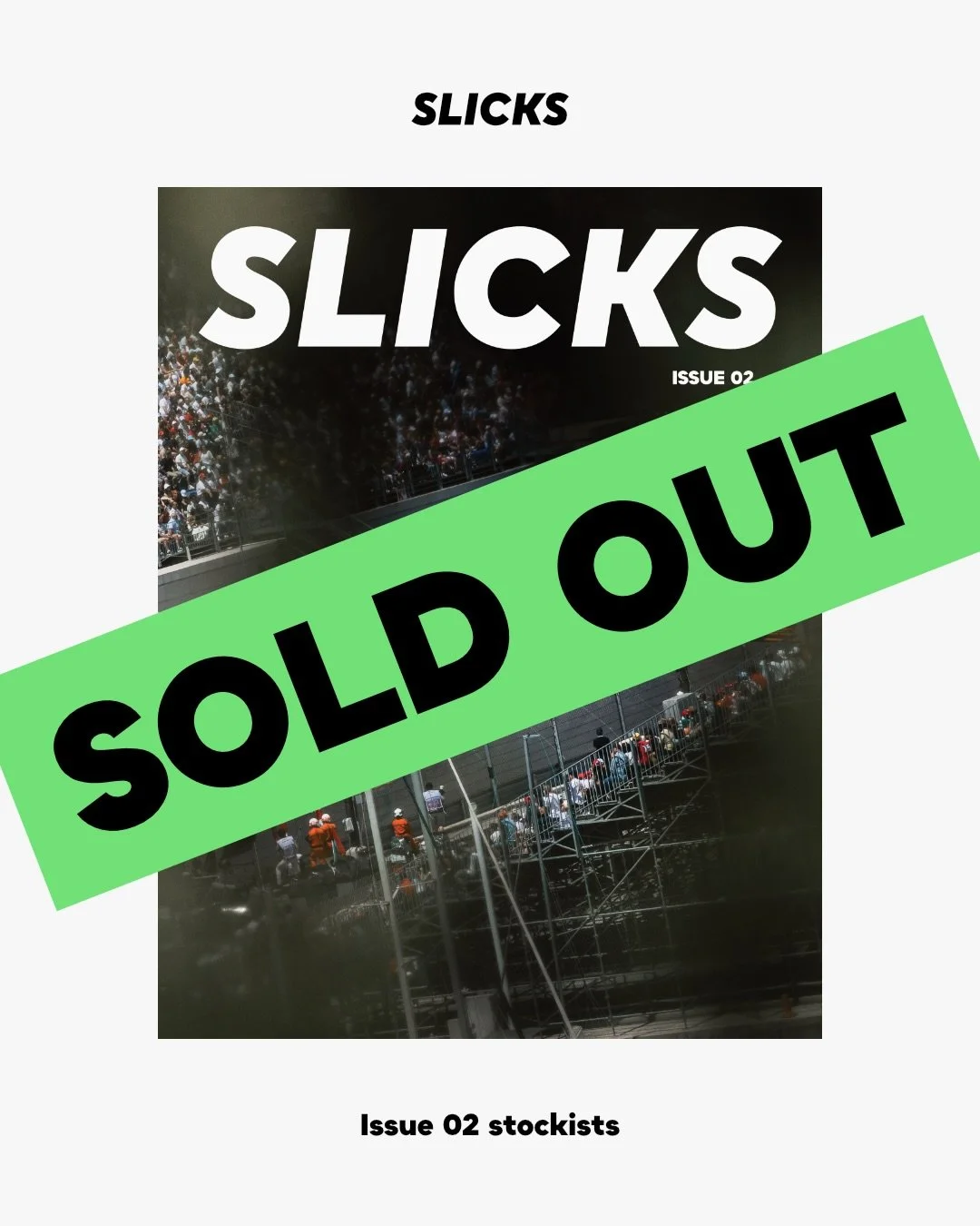 Issue 02 is sold out. 

But here are 7 independent stockists where it&rsquo;s still available in-store and online:

1. @themotoristhub 
2. @unitomstore 
3. @magculture 
4. @magalleriabath 
5. @rovaeditions 
6. @uniquemagazines 
7. @charlottestreetmag