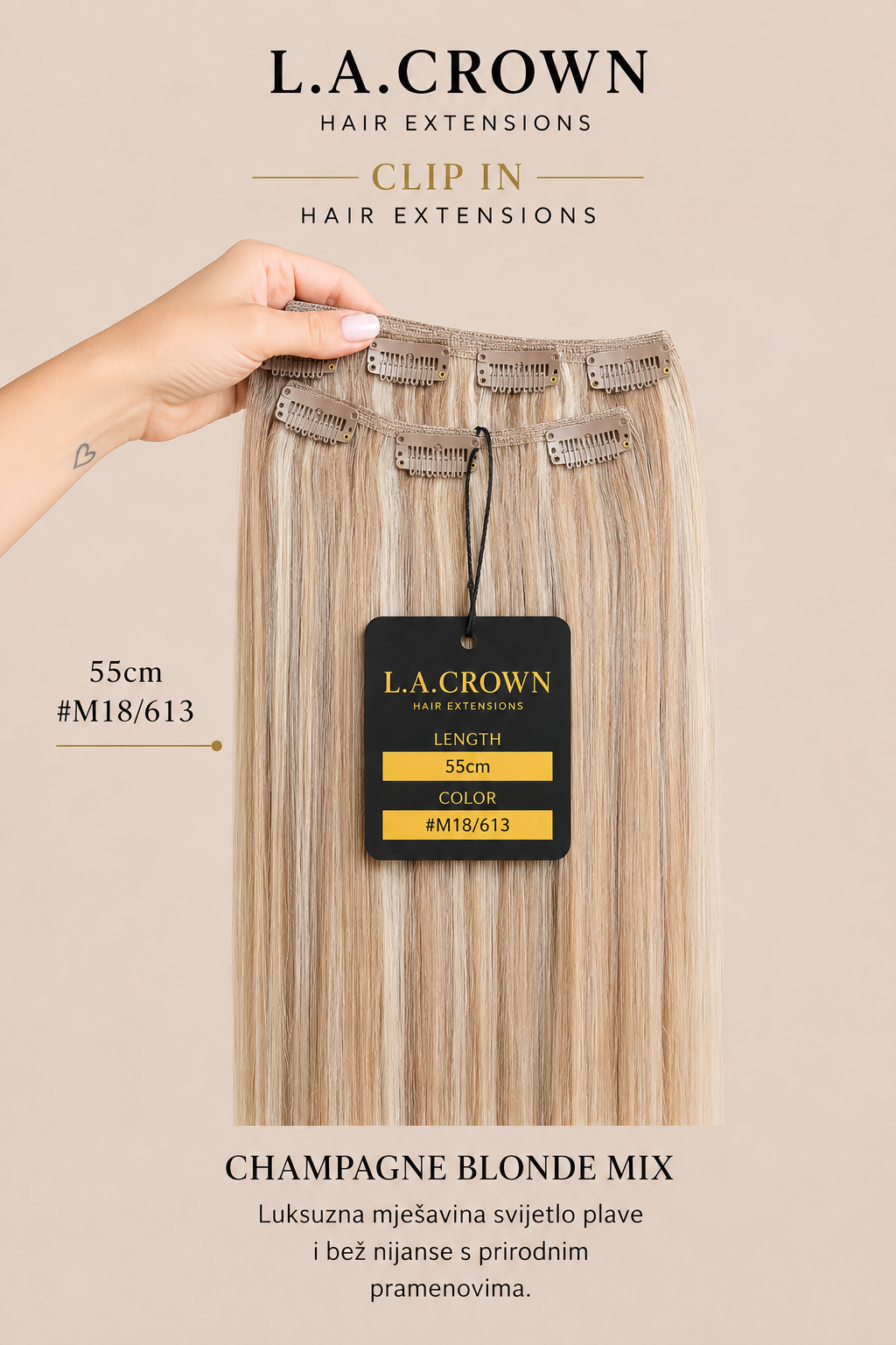 Clip-In Hair Extensions – Champagne Blonde Mix