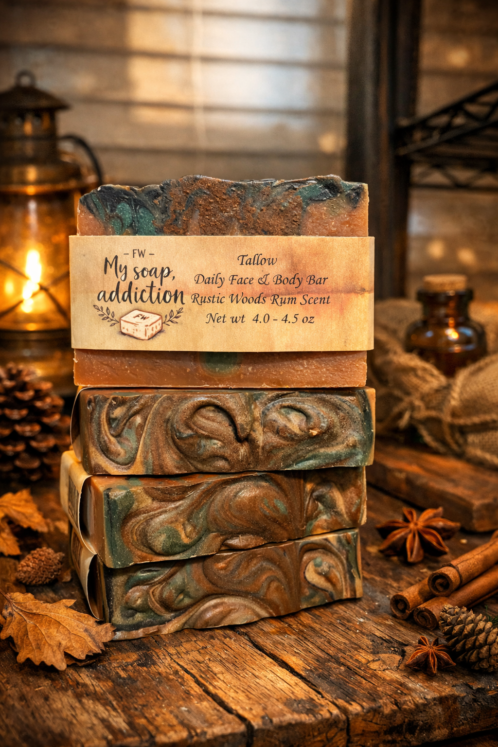 Tallow Soap Rustic Woods Rum