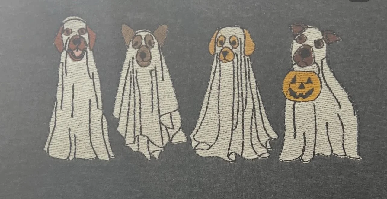 Dog Ghost Embroidered Crewneck