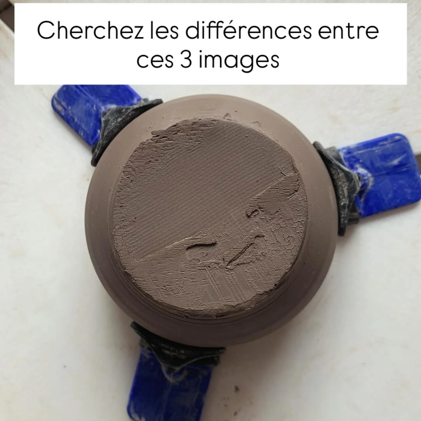 Une future tasses &agrave; cappuccino avant, pendant et apr&egrave;s tournassage.