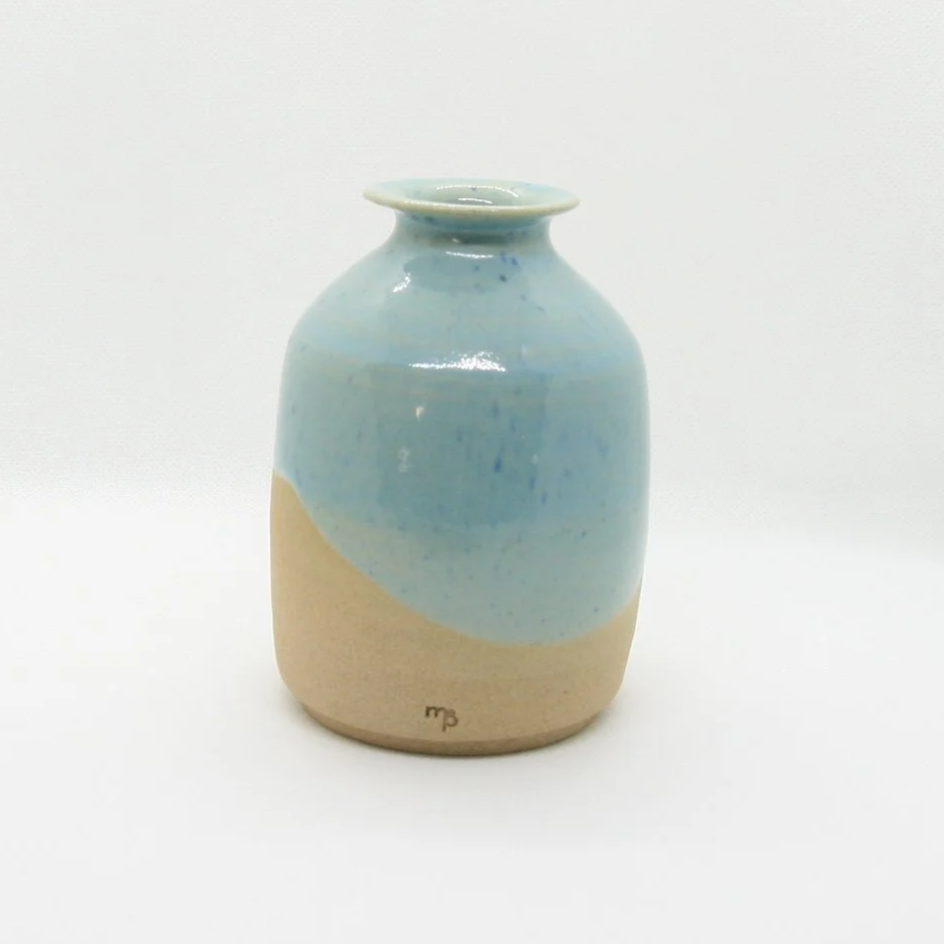 Vase bouteille turquoise