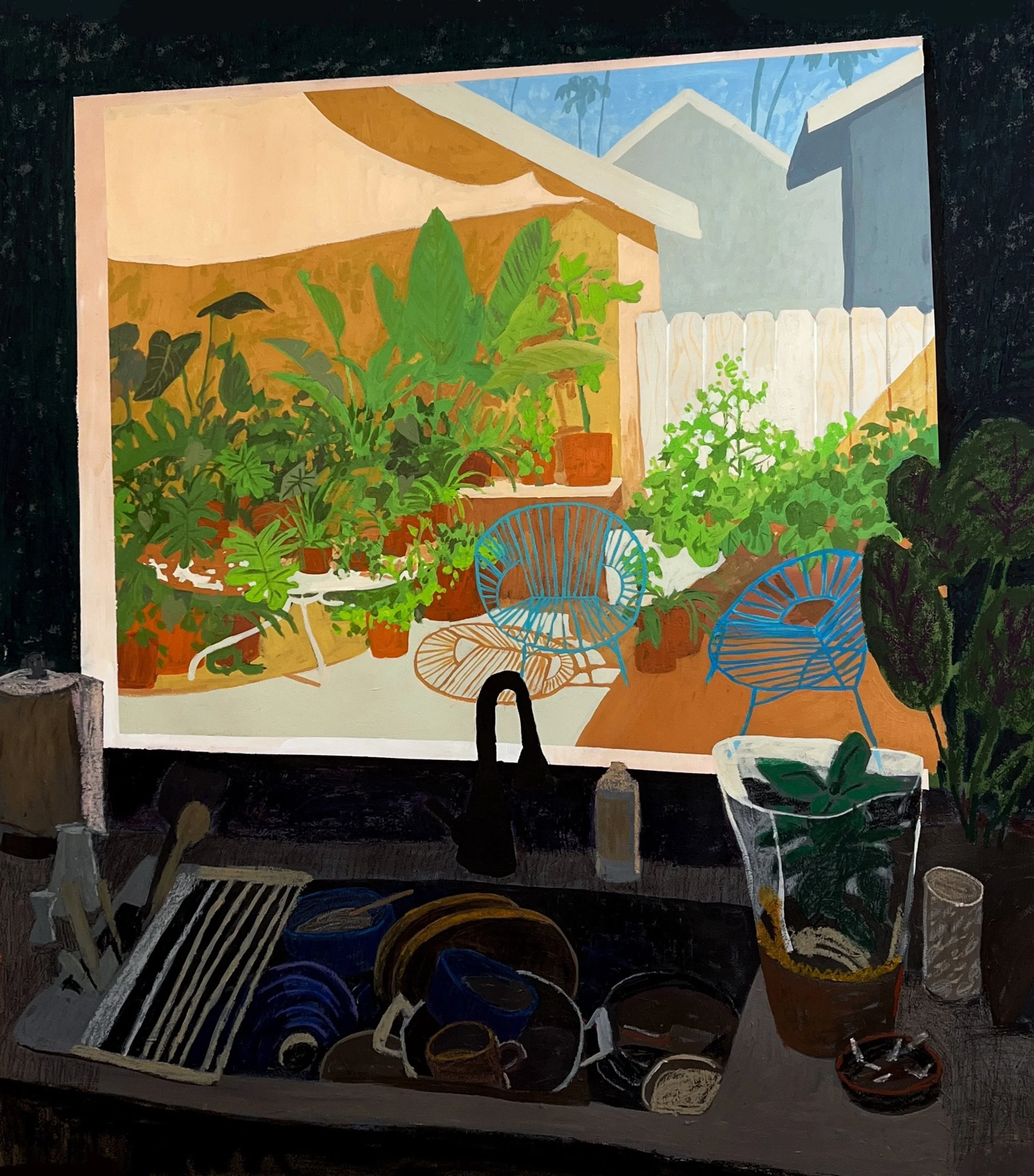 Dishes and Garden 54x46