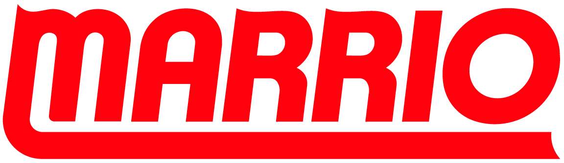 The image shows the logo for "Marrio" in bold red text with a stylized underline on a black background. Is the full logo of DJ MARRIO.