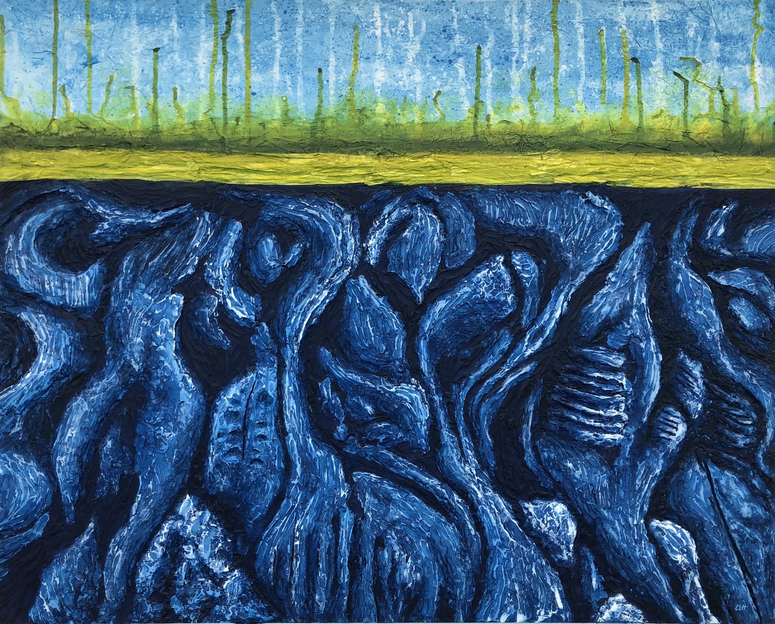 PERMAFROST, 24"x30", mixed media on canvas, November 2020