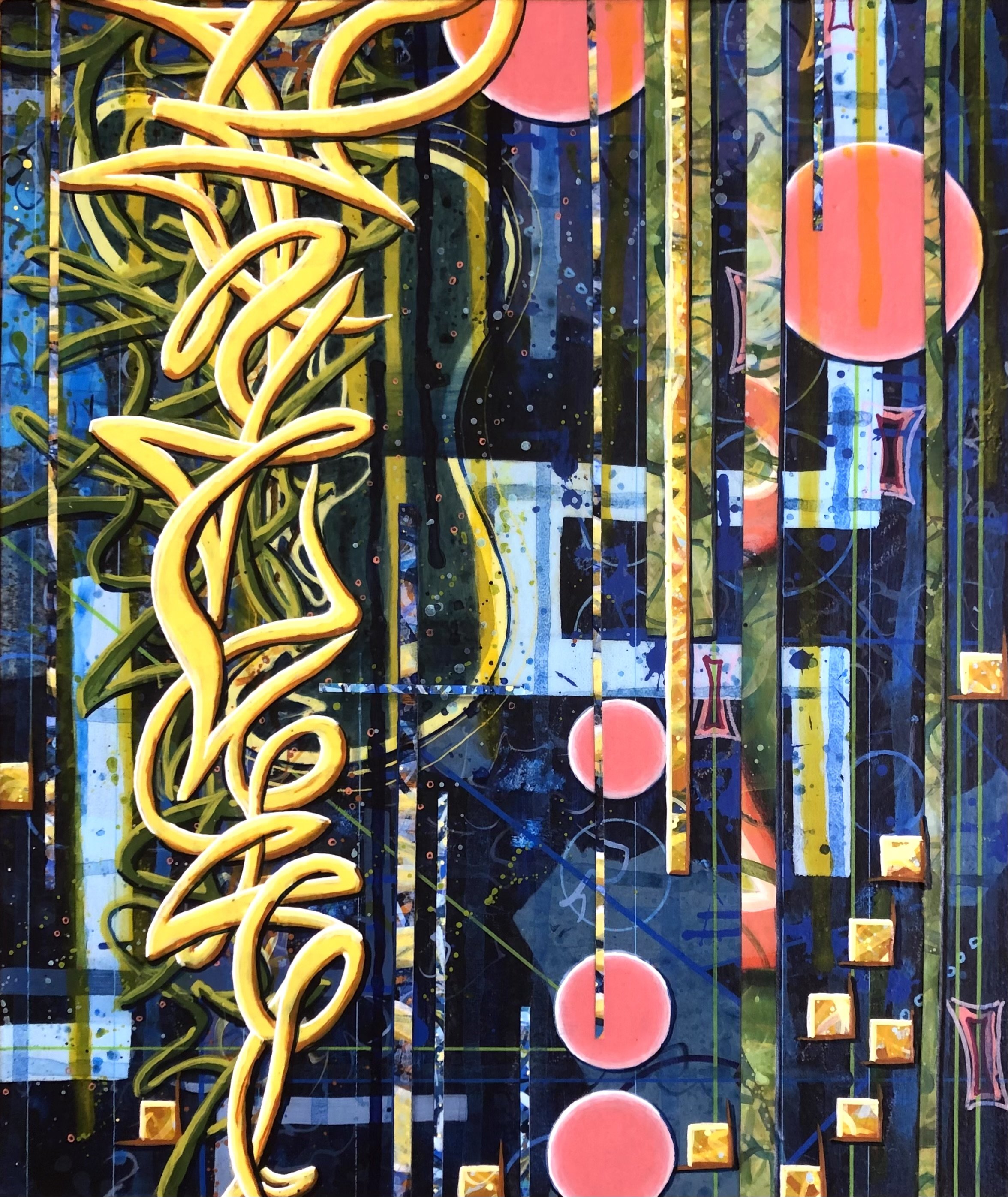 SHELTER IN PLACE, 17.25"x14.5", mixed media on canvas, May 2023