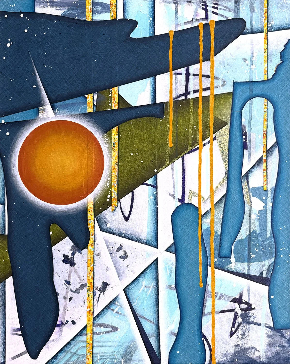 BAILY'S BEADS, 30"x24", mixed media on canvas, May 2026