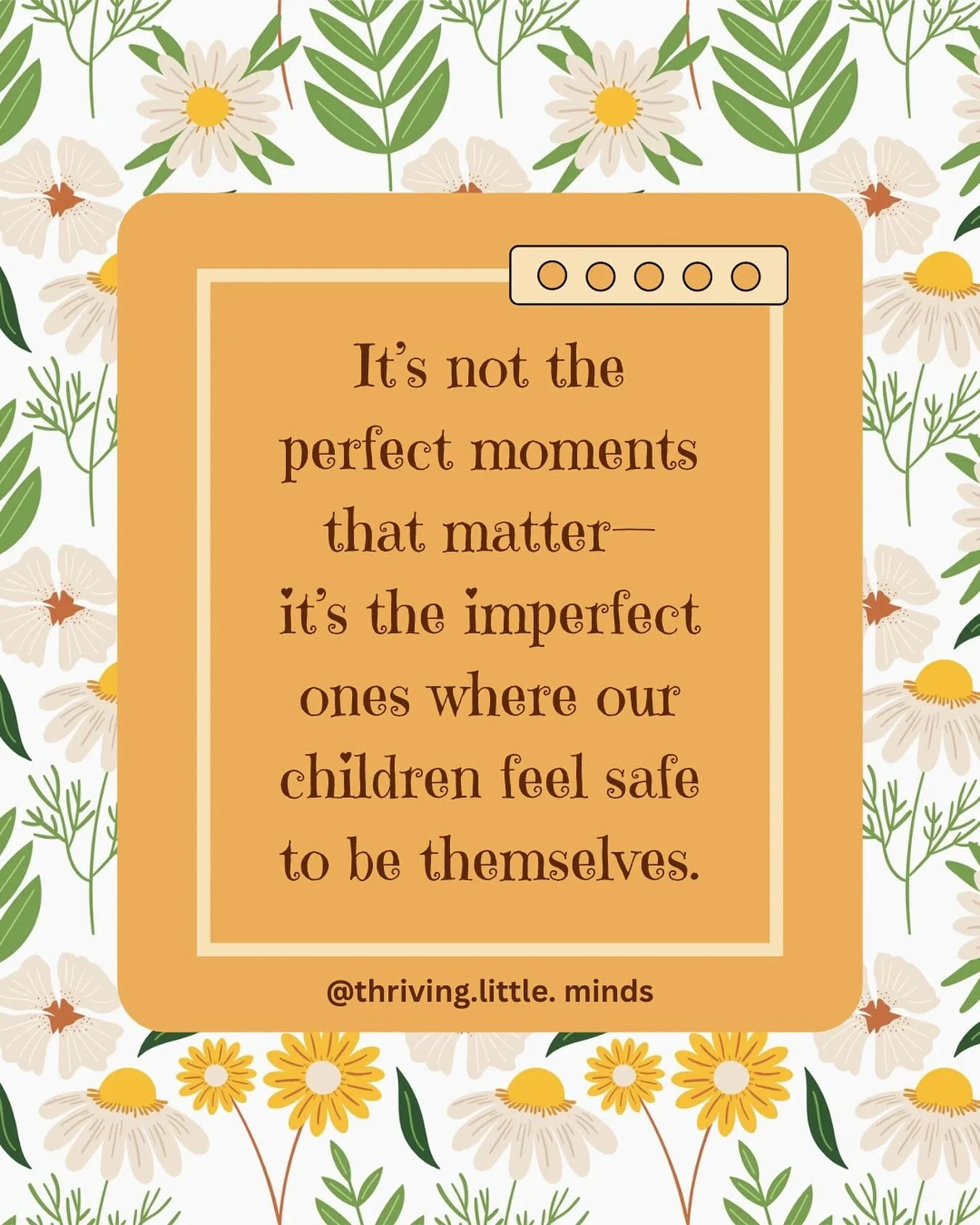 💛 &ldquo;It&rsquo;s not the perfect moments that matter&mdash;it&rsquo;s the imperfect ones where our children feel safe to be themselves.&rdquo; 💛

Parenting isn&rsquo;t about perfection; it&rsquo;s about showing up, even in the messy moments. Whe