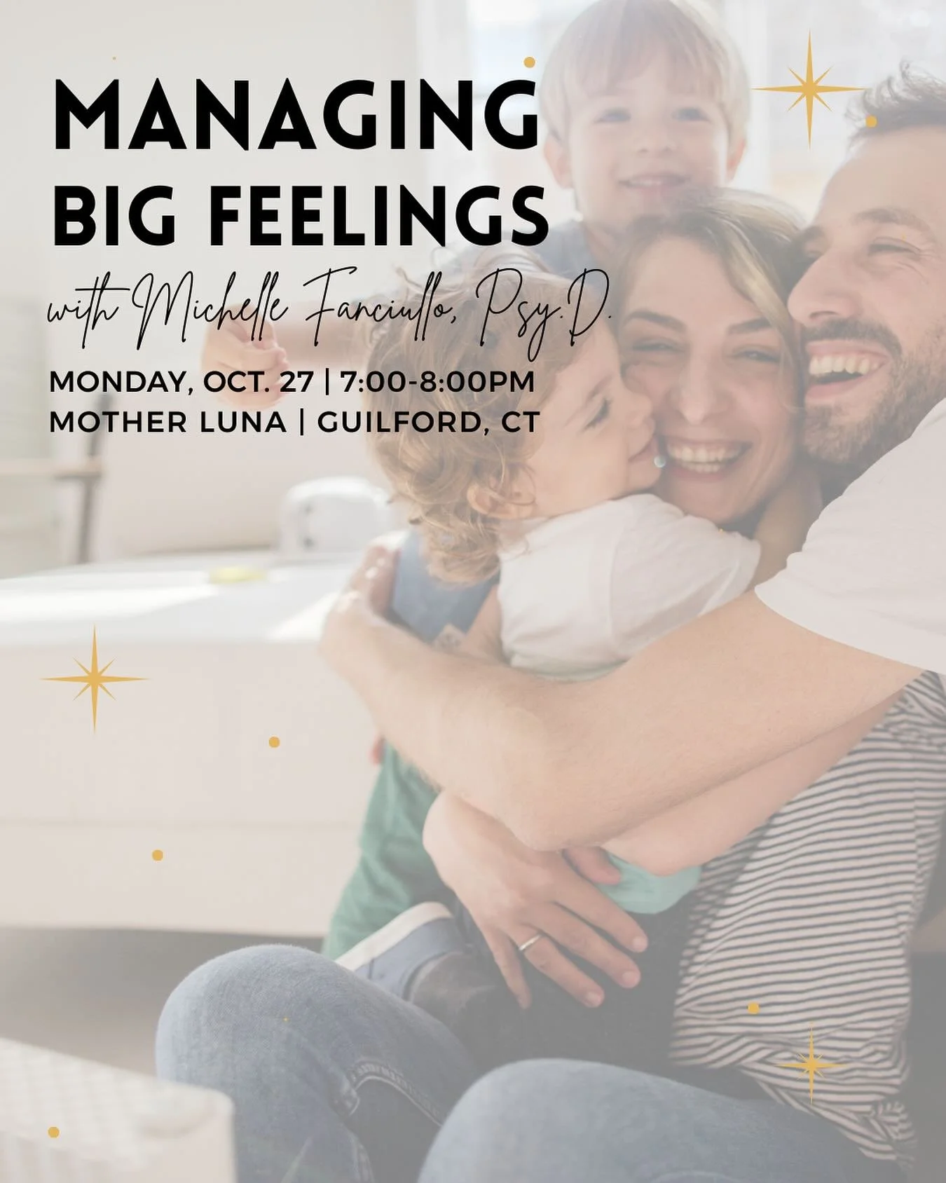 So excited to be running this ✨Managing Big Feelings ✨workshop with @motherlunact! Register at the link in my bio!

Toddlers, preschoolers, and young kids feel *big*- and sometimes those big emotions can feel overwhelming for parents, too.
Join me fo