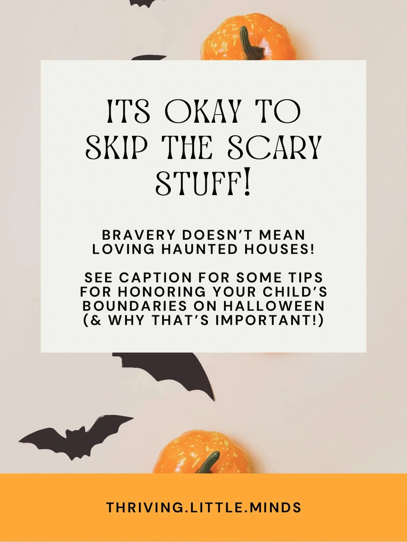 Halloween is full of excitement&hellip; and for some kids, a lot of fear. 👻
A child&rsquo;s bravery isn&rsquo;t measured by how scared they should be willing to get &mdash; it&rsquo;s measured by how safely they navigate their feelings.

Honoring bo