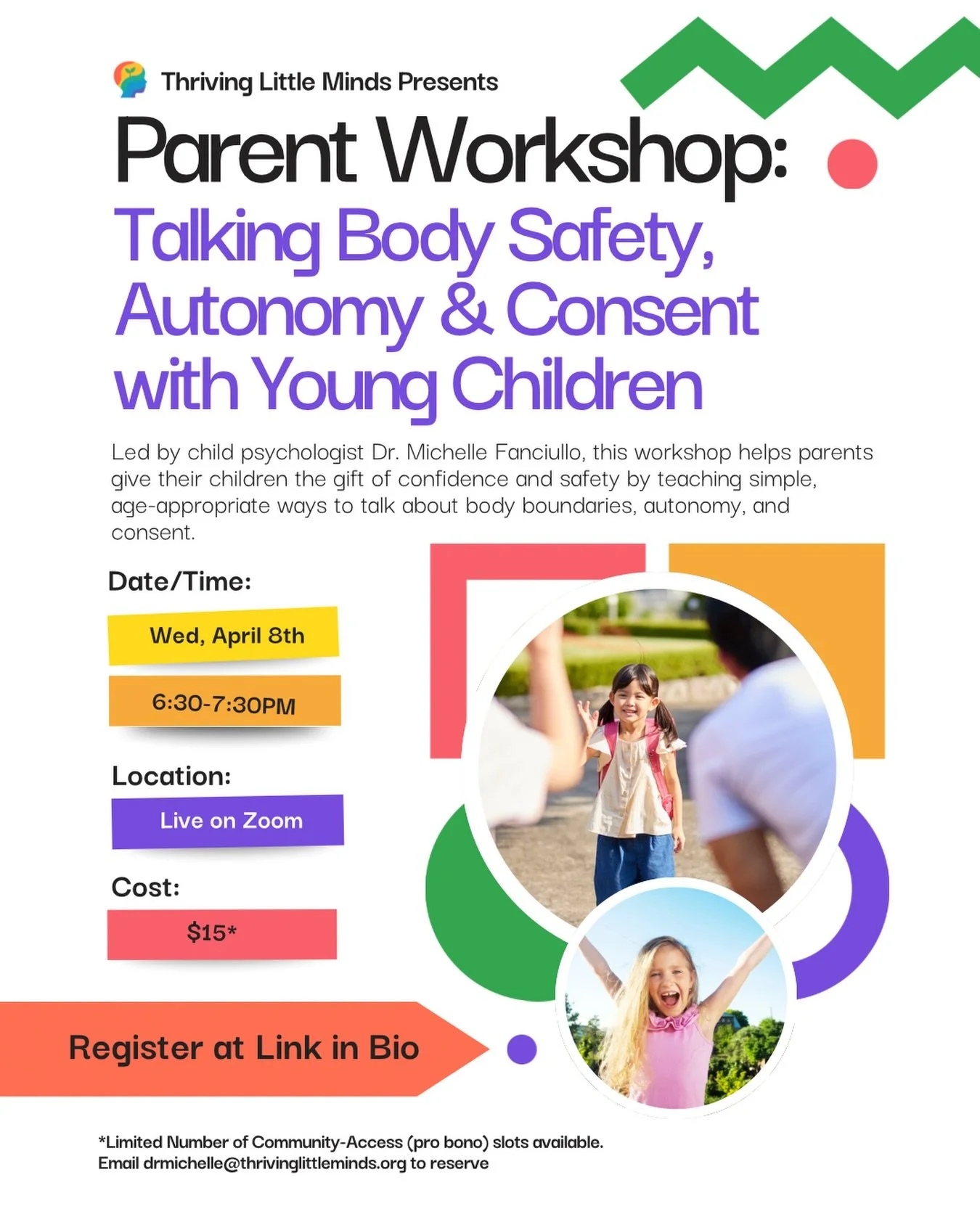 Helping kids understand body boundaries and consent starts earlier than many parents think.

Join me for a virtual workshop where I&rsquo;ll share simple, practical ways to talk with young children about body safety and autonomy.

#bodysafety #consen
