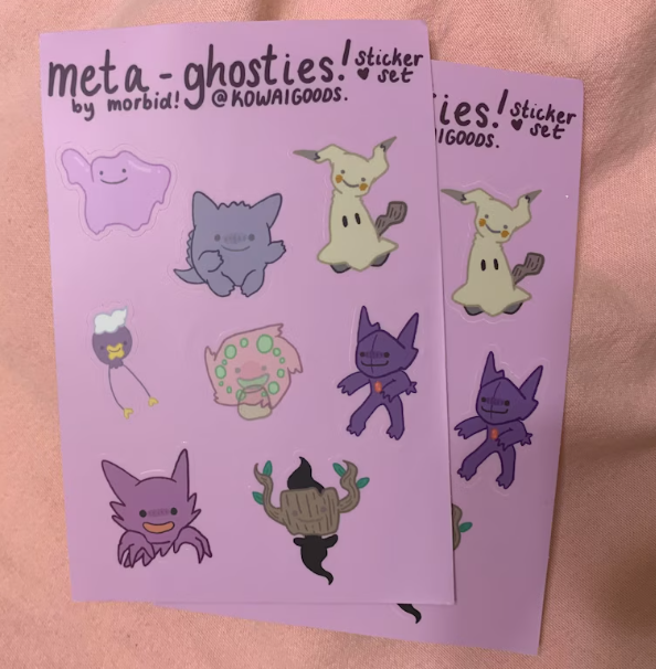 ditto ghost-type sticker sheet