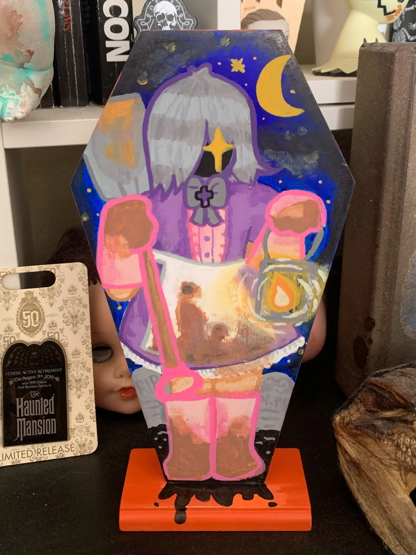 my pieces going up at @rooknpawn next week!! opening reception tuesday, pieces up and on sale through end of january 💖 #acrylicpainting #weirdart