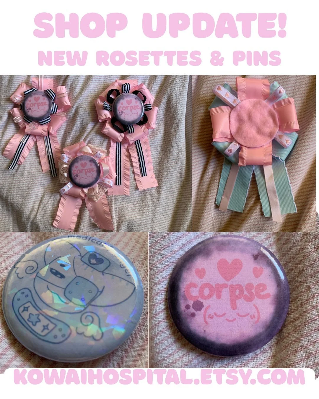 new stuff in the sh （♡）p  today （＾Ｏ＾☆♪ treat urself for valentines!!! #pastelgoth #menhera #yamikawaii #cutecore #rosettes