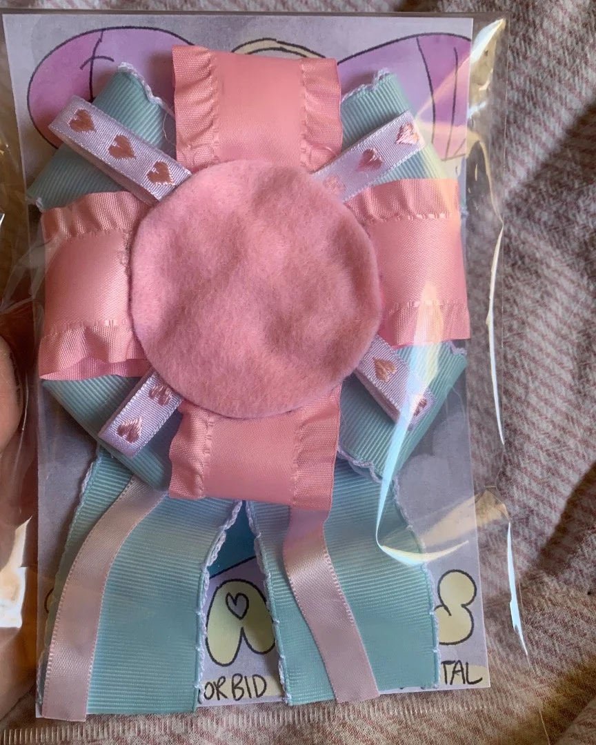 someone bought my trans rights rosette off etsy last week ans i got to pack it up all nicely for its new home 😭🥹💕 #queerart #lgbtartist