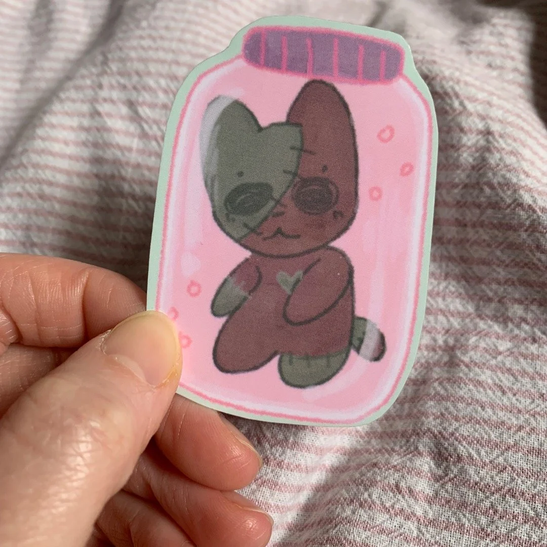 made some wet specimen matcha stickers for @hopsandshops.sc tomorrow :p