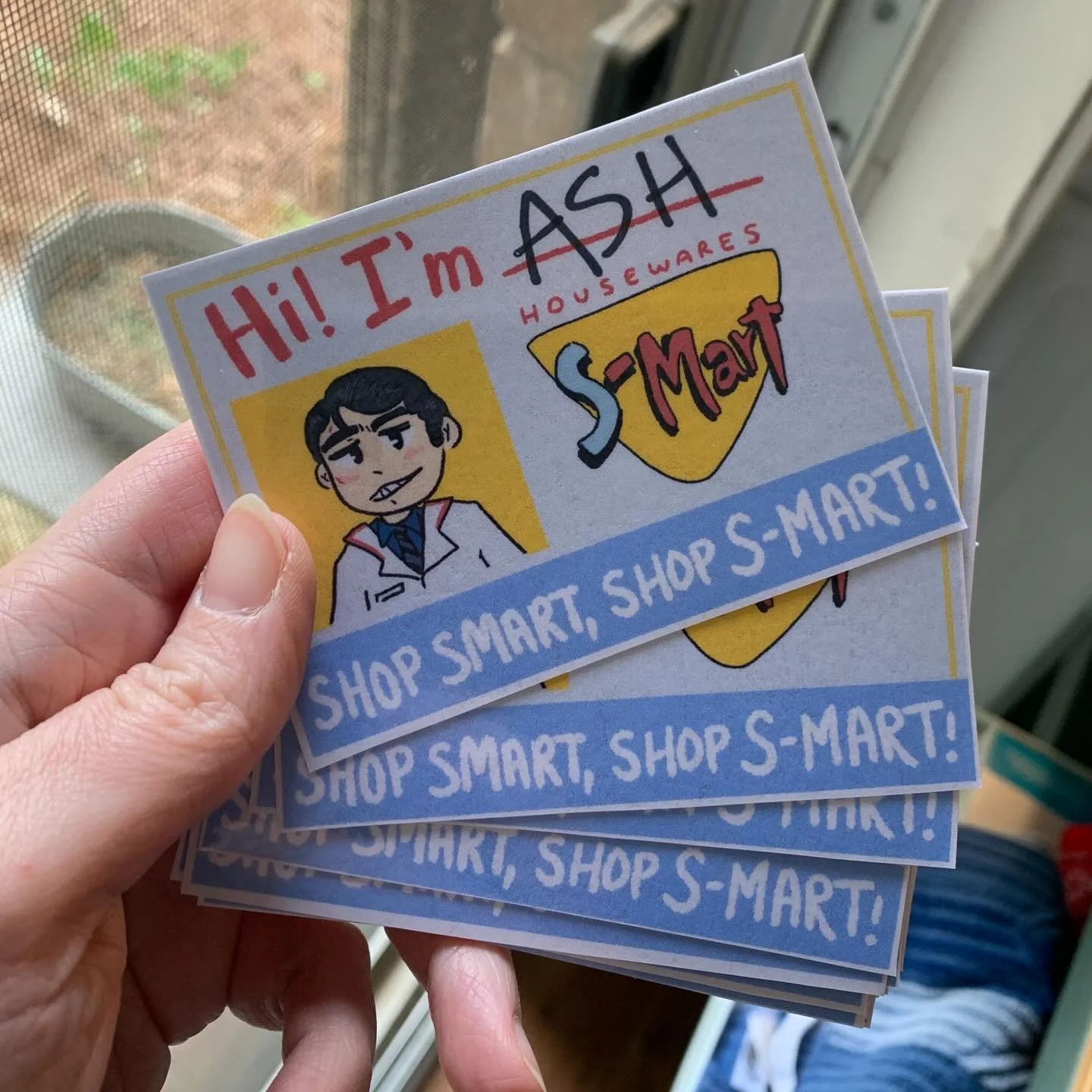 lollll i am always doing stuff last minute but new s-mart ID cards!! will have these at @thesleepystrawberry Crow Market tomorrow!! #evildead #horror #ashwilliams