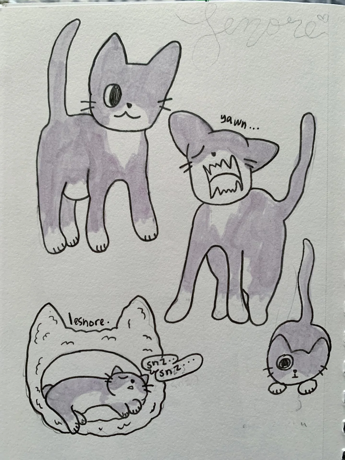 trying to post more consistently but i haven't been drawing lol. here are some doodles of my cat #dailysketch #kitty