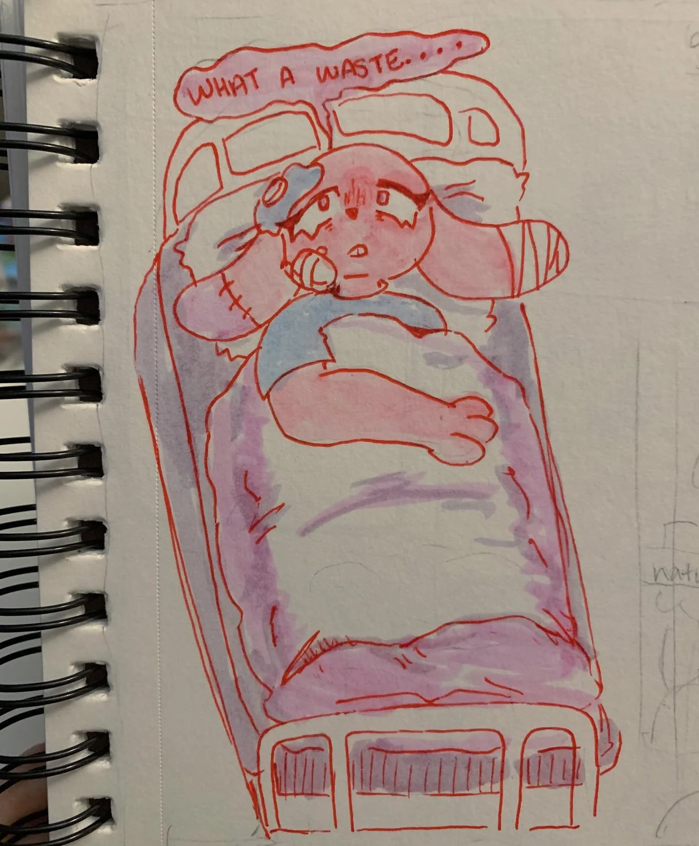 drawn while sick in bed last week 🥲 #sketchbook #originalcharacter